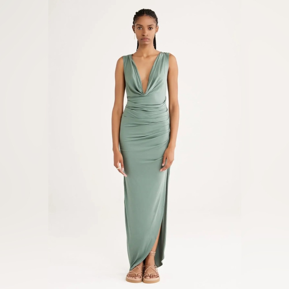 RUMER ENYA MAXI DRESS | KHAKI, NWT, Small